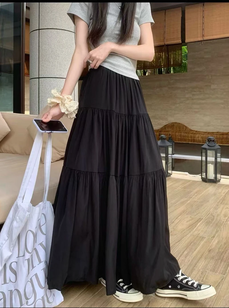 24305常规款拼接蓬蓬裙 显瘦A字裙