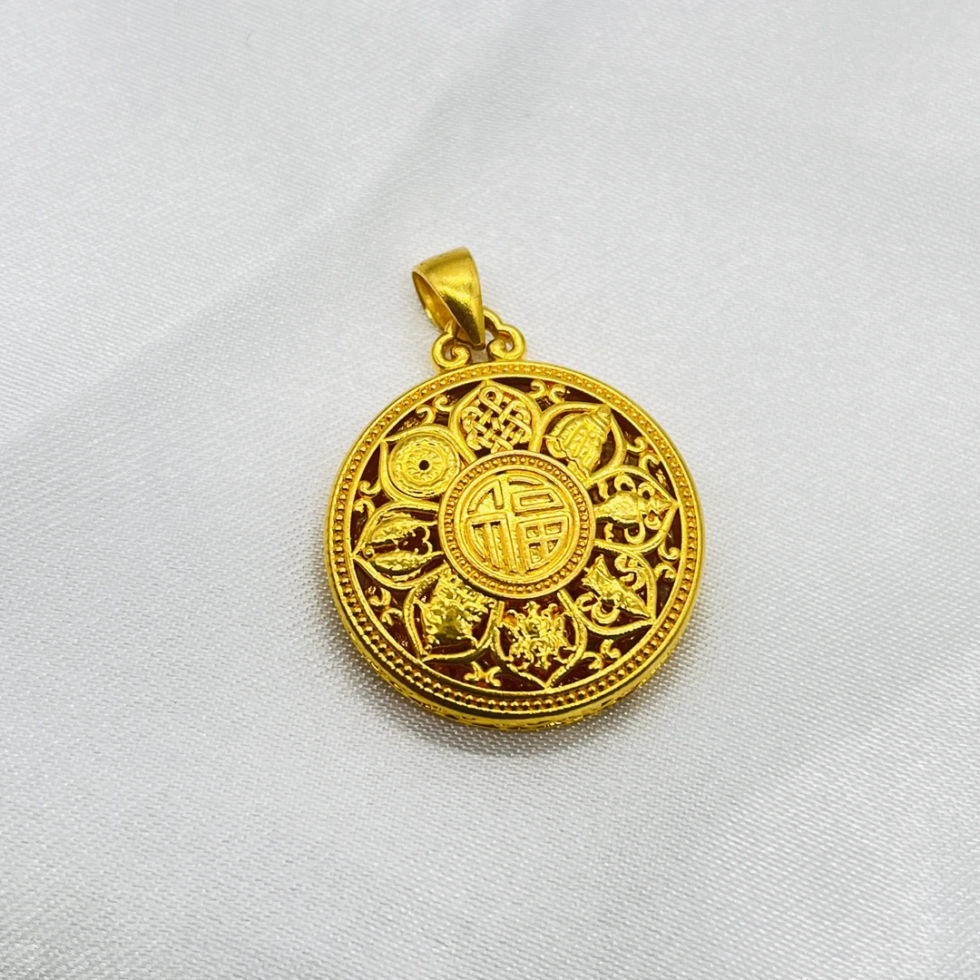 足金饰品/吉祥八宝罗盘（瓜子扣）/1.75/1B5B17129/h