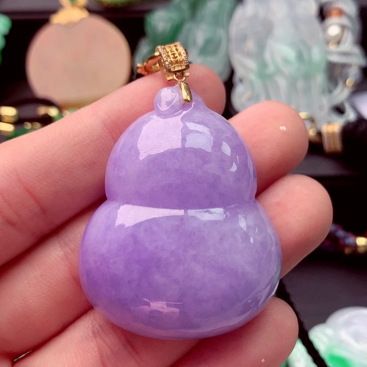 吊坠(不含链)18K金镶嵌翡翠