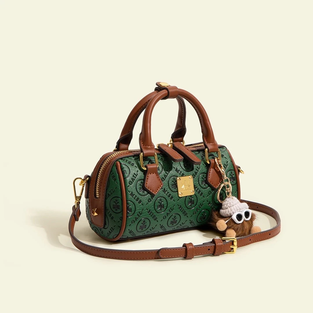 【官方正品 保售后】Miss Gail新款时尚压花手提斜挎包6102压变绿