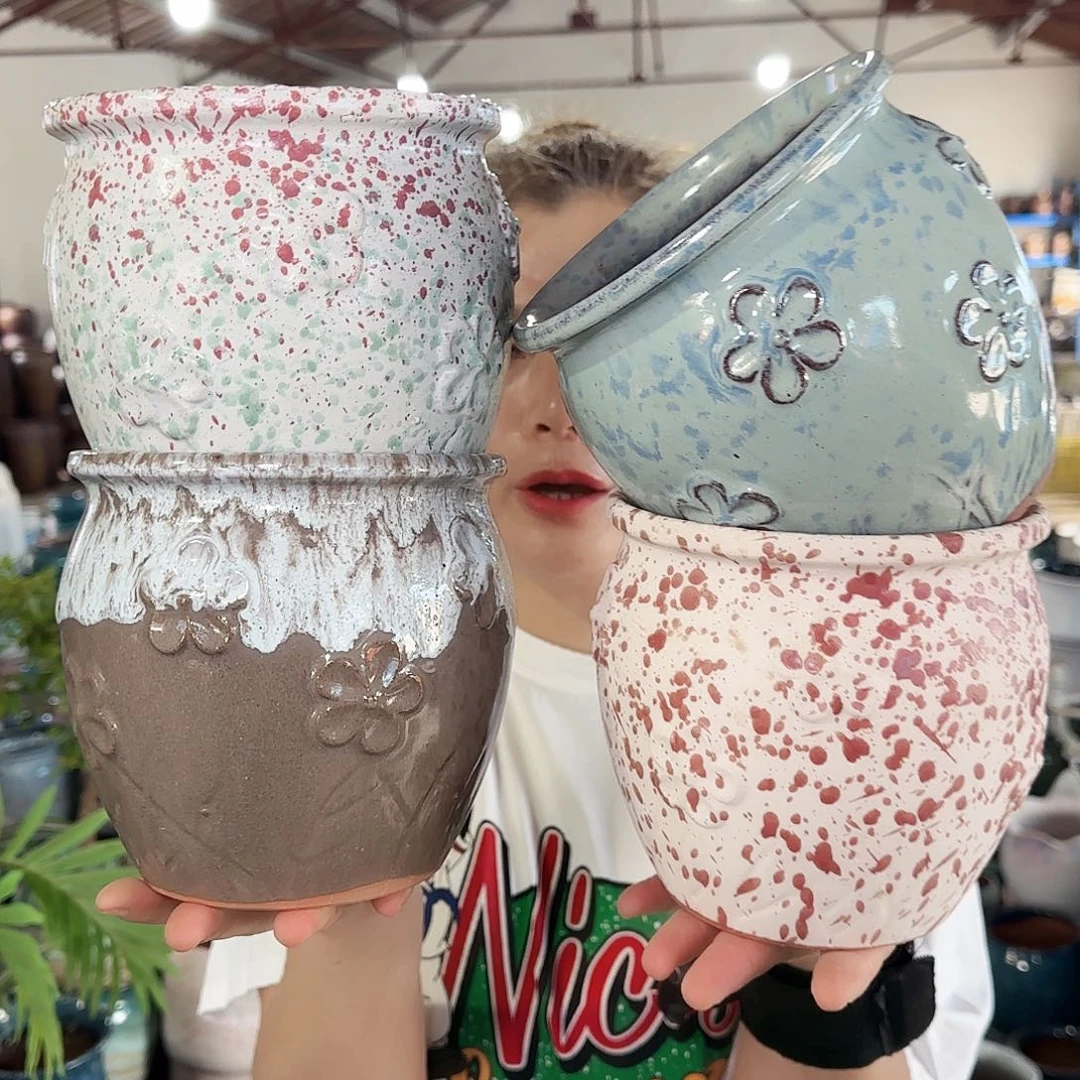 紫砂花盆高15口15