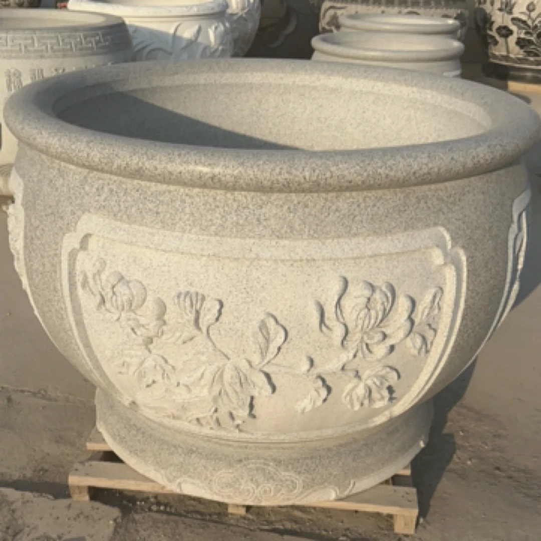 花岗岩芝麻灰门海，鱼缸，花盆，