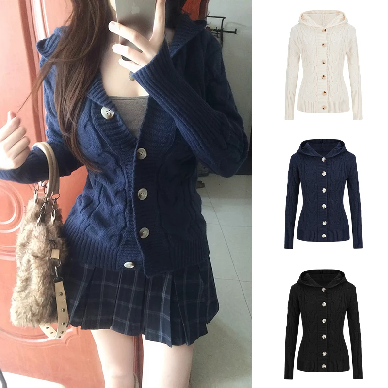 Moses Queen/魔西女王法式V领针织开衫纯欲气质修身收腰上衣外套