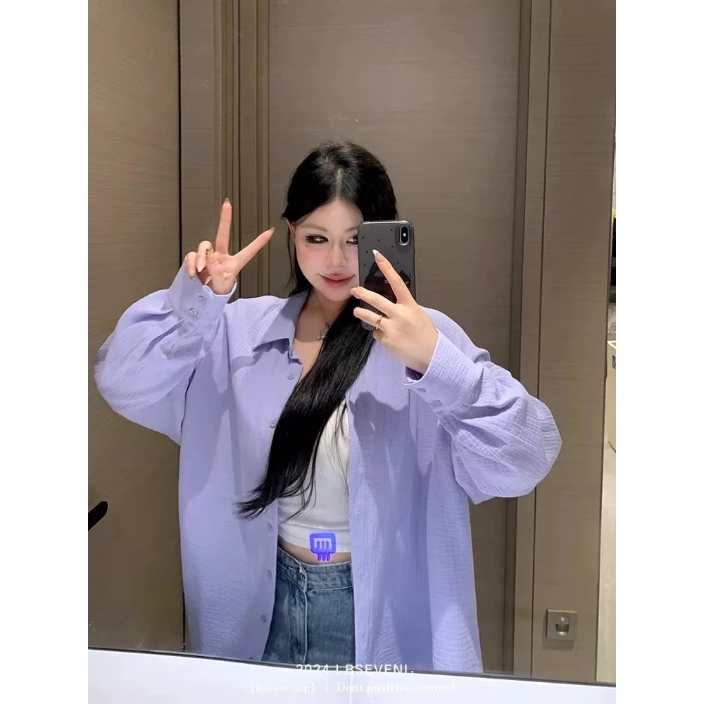 微胖大码女装理想的男友风衬衫特殊泡泡褶