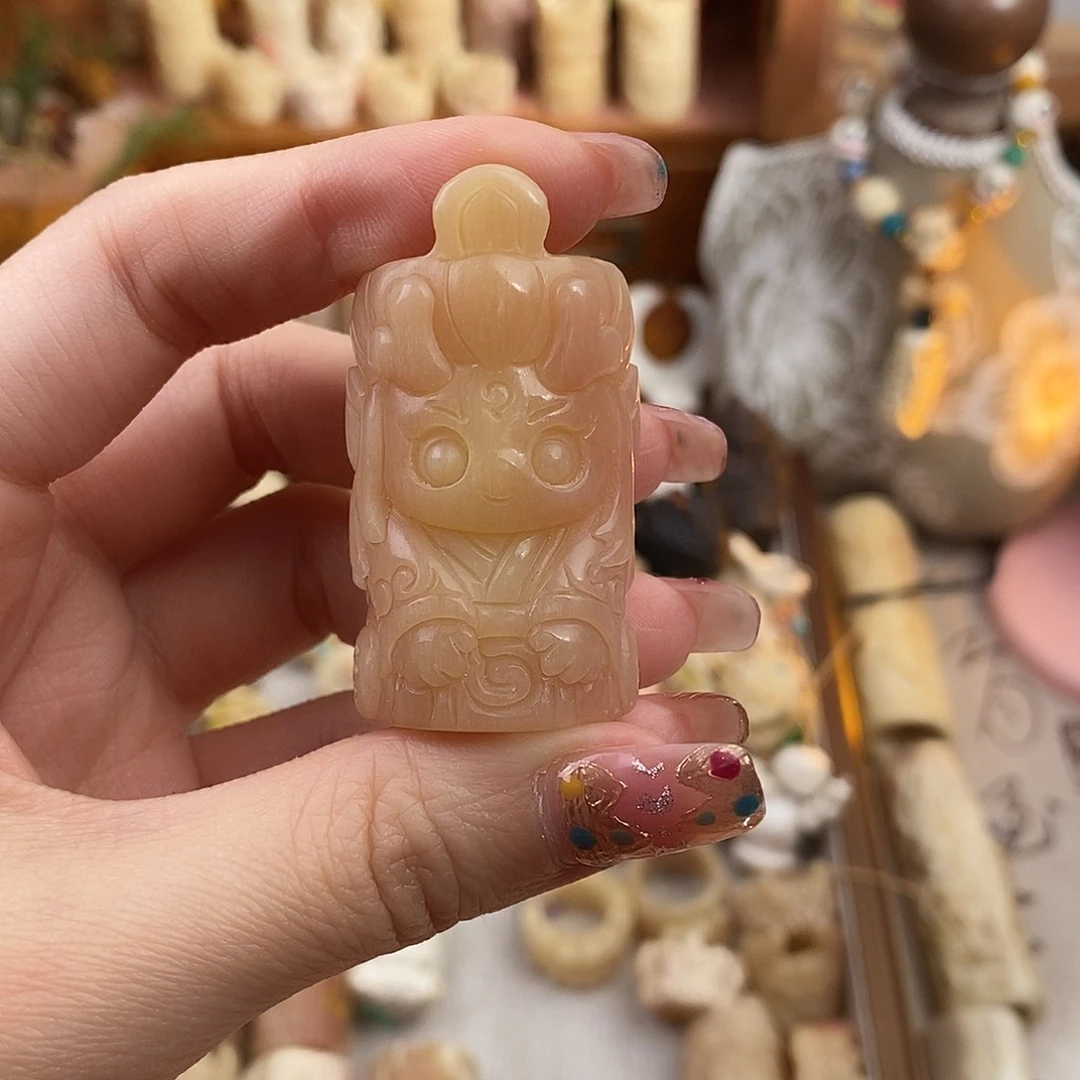 鹿骨把件墨*M23马骨雕刻的敖丙骨笛