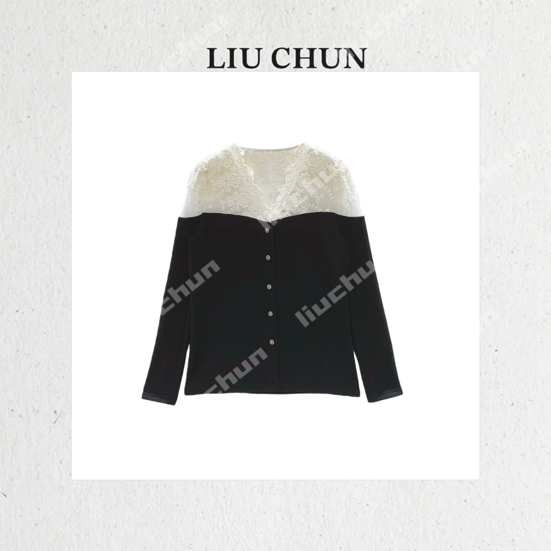 【拼接绣花】CHUN家秋季宽松时尚设计感轻奢上衣