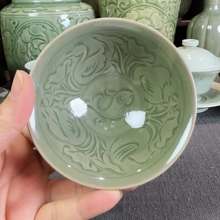 S***y耀州窑九天御赏满池娇茶盏