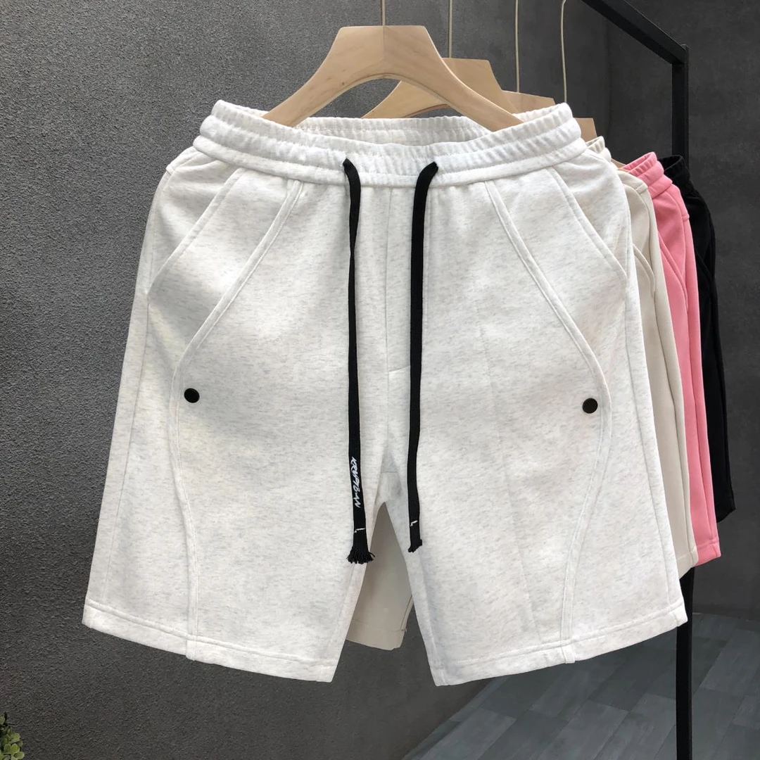 流行白灰色休闲短裤男潮牌痞帅五分裤2025夏季新款男士运动大裤衩