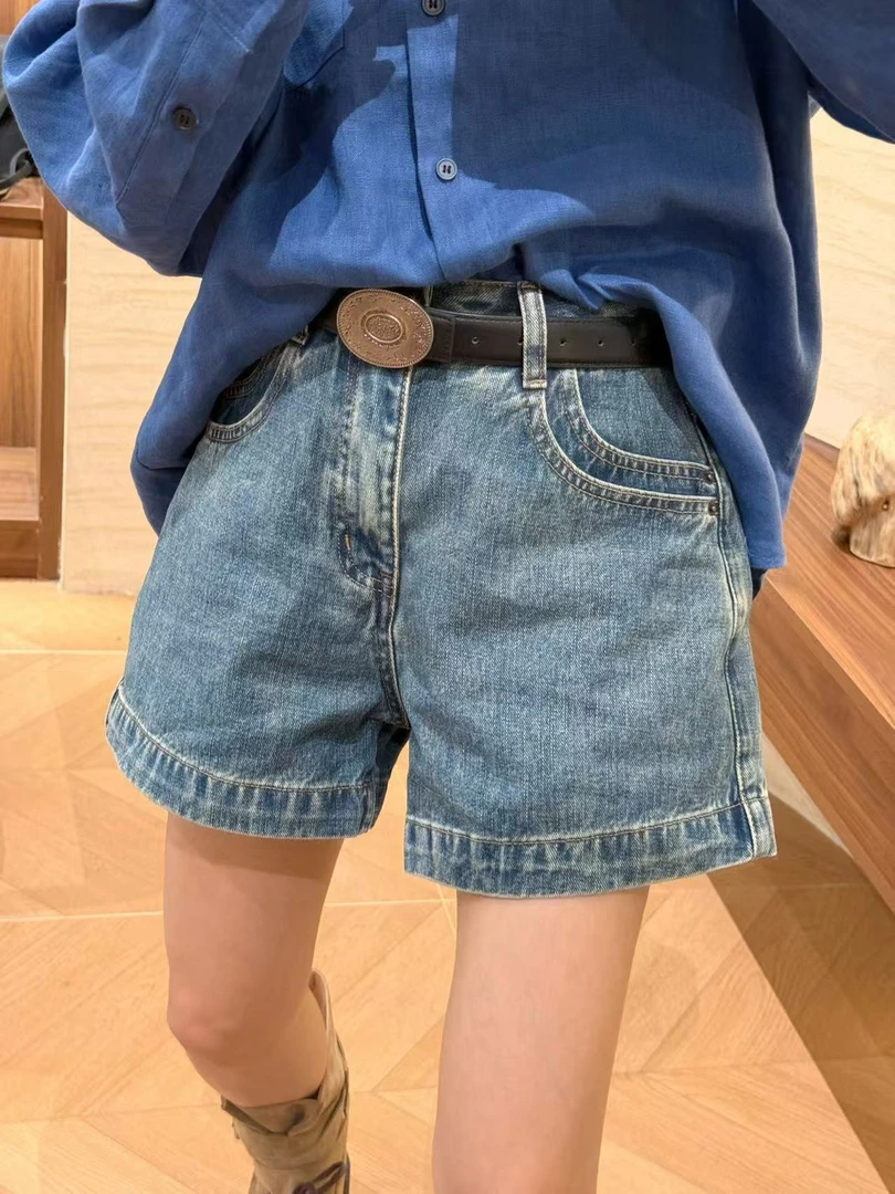 XMM.【早秋双层口袋牛仔裤短裤】时尚百搭潮流显瘦洋气宽松-GZ67129