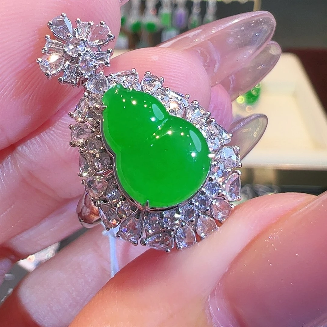 翡翠戒指18K金镶嵌V****尧两用款