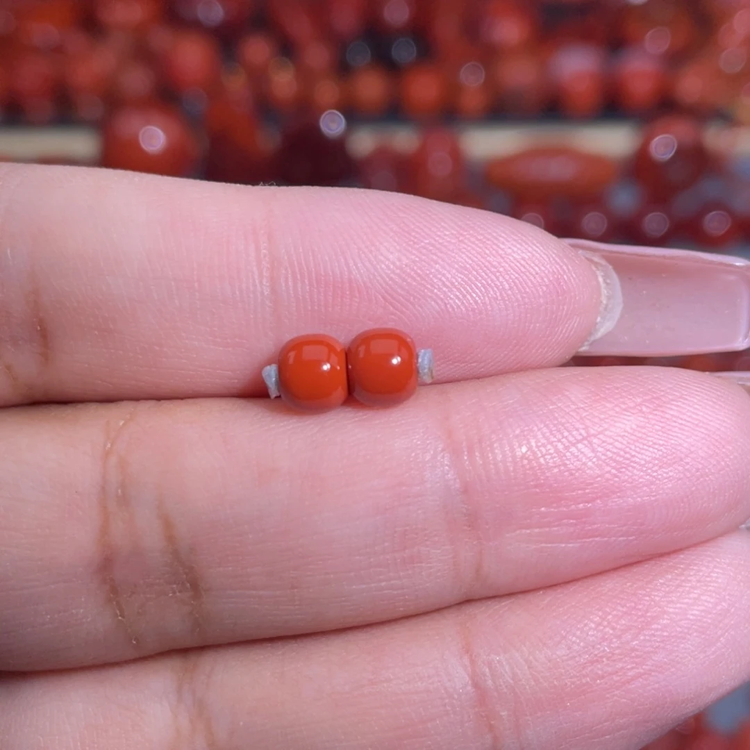 南红玛瑙未镶嵌瓦西柿子红满色满肉卡5.4