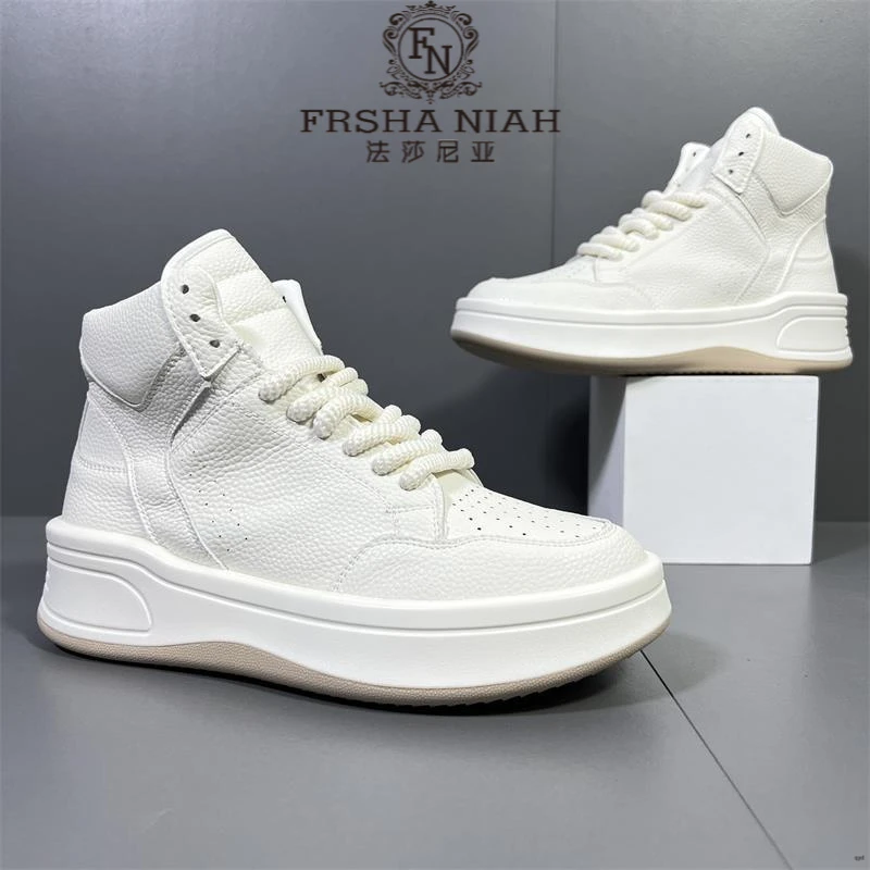 法莎尼亚秋冬新款加厚保暖休闲运动鞋男款小白鞋男士高帮鞋