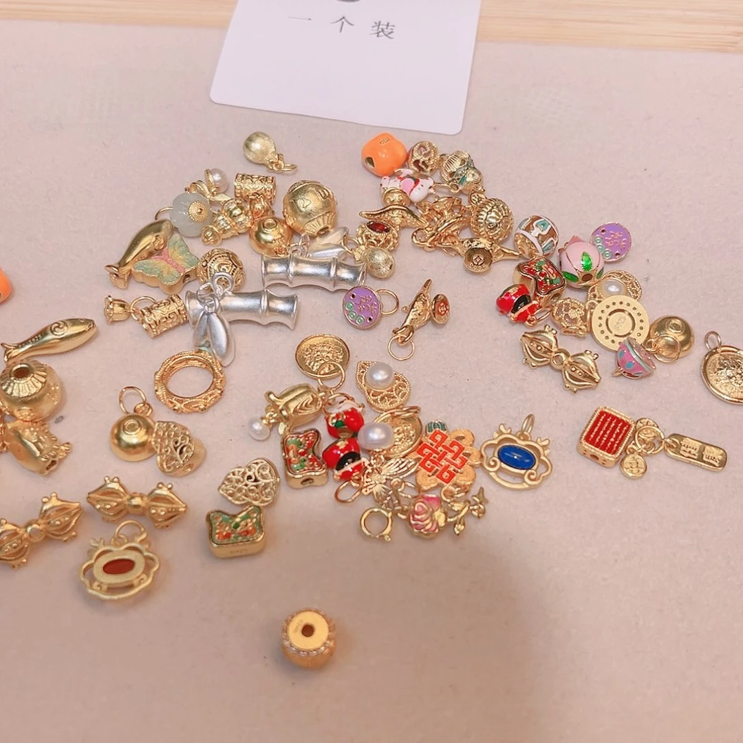 水晶珠宝半成品银S925镀金镶嵌8