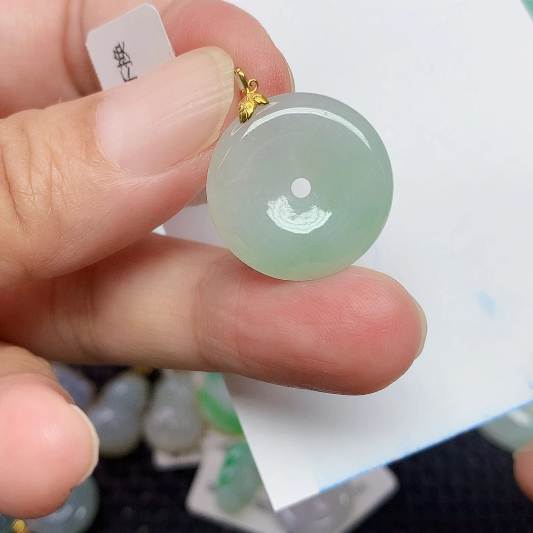 翡翠18K金镶嵌颈饰356899