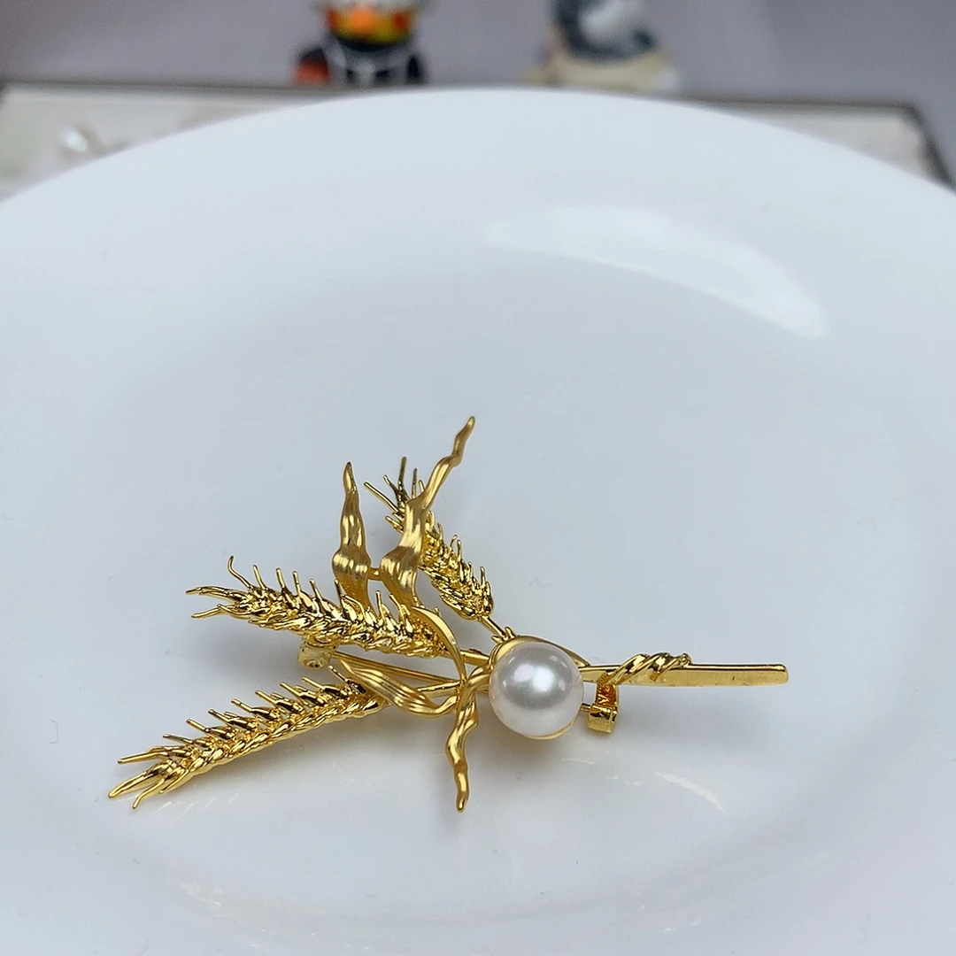 淡水珍珠银S925镶嵌耳饰