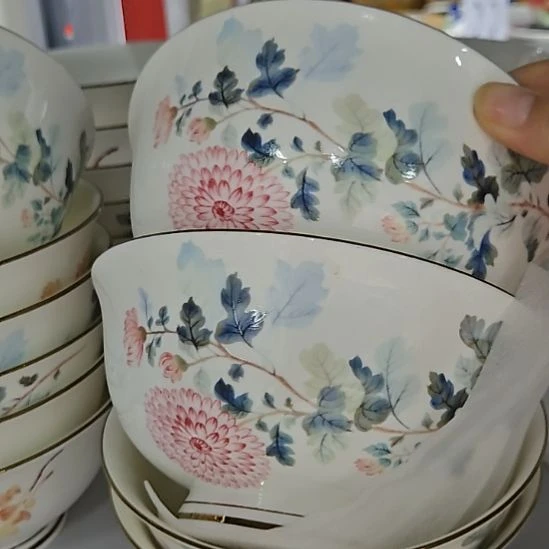 瓷片微瑕花神6寸2个面碗66666