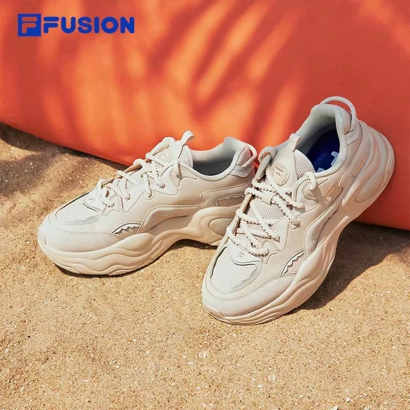 【泡泡鞋】斐乐潮牌女鞋 厚底增高老爹鞋透气休闲运动鞋T12W241302F