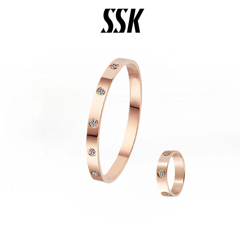 钛钢合成锆石手镯 高级感轻奢满天星手镯