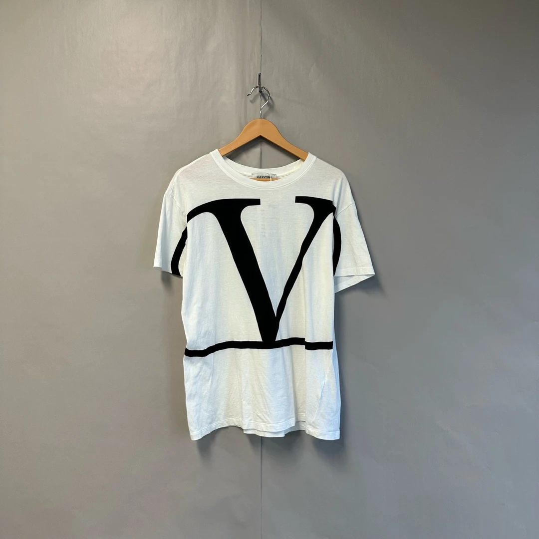 99新 Valentino/华伦天奴 大logo印花短袖 99新 L码 #4134