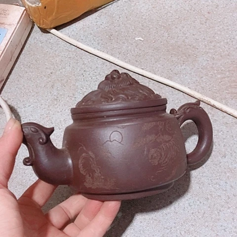 茶壶绿泥宜兴紫砂全手工制作