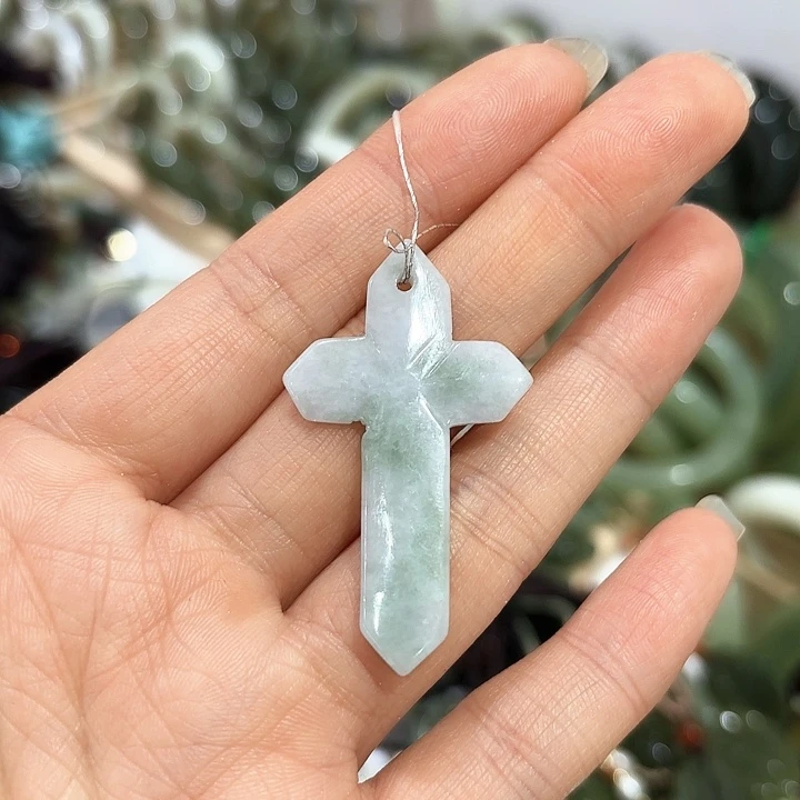 翡翠颈饰未镶嵌项链十字架