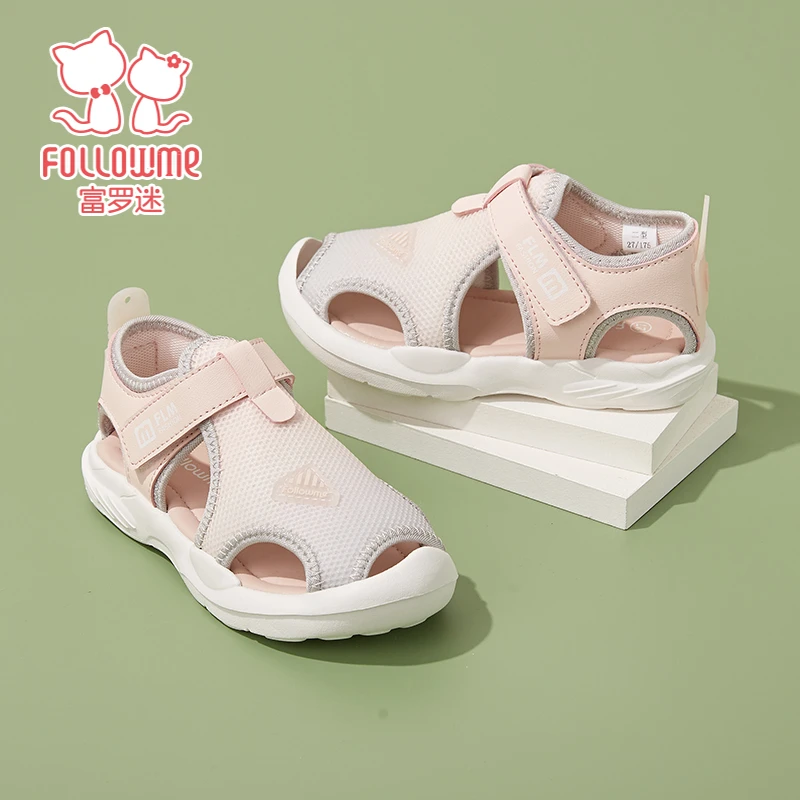 富罗迷儿童凉鞋女孩新款夏季小学生休闲软底防滑运动沙滩鞋4B4636
