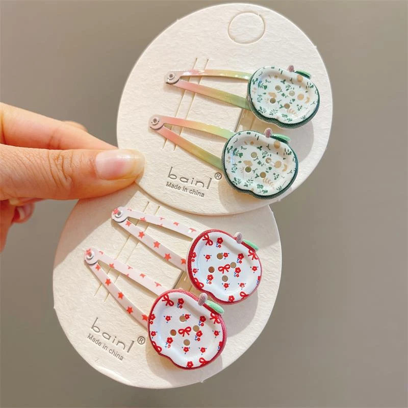 儿童发饰苹果发夹刘海夹边夹女宝宝bb夹碎发夹婴儿不伤发发卡头饰