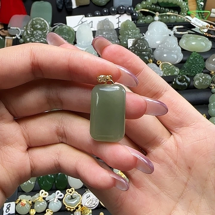 和田玉银S925镶嵌颈饰