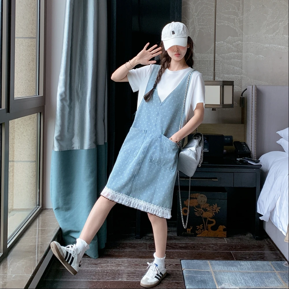 小香风减龄牛仔背心连衣裙套装女夏2025新款小个子裙子甜美巨好看