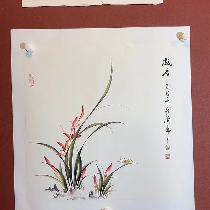 国画听兰老师花鸟