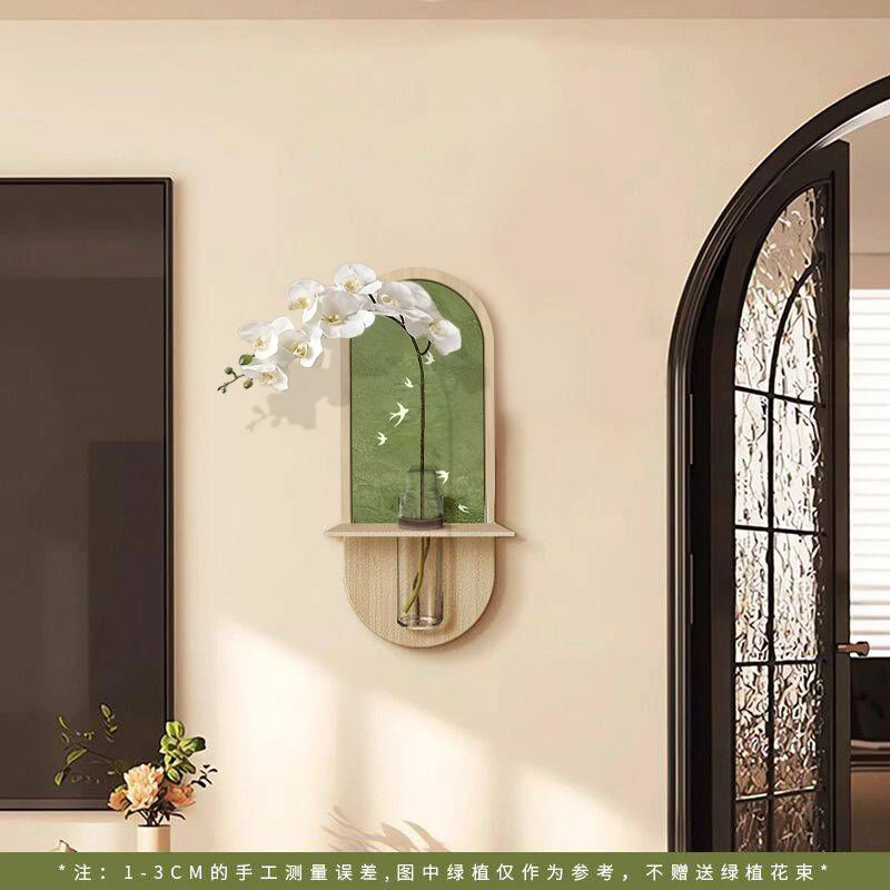 中古风餐厅装饰画绿色复古墙面挂件客厅背景墙壁画艺术品壁饰砂岩