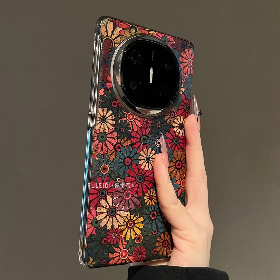 ins风油画太阳花适用华为MateX6典藏版折叠屏手机壳高级感MateX5