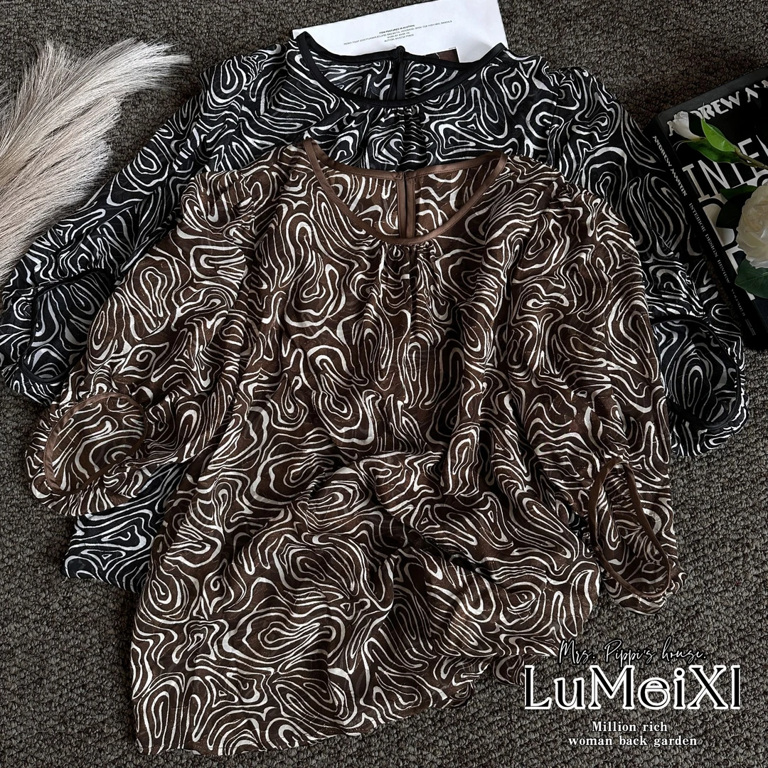 LMXPPJ【颠覆 】可持续时髦液态轻盈扭纹半袖上衣MX1400