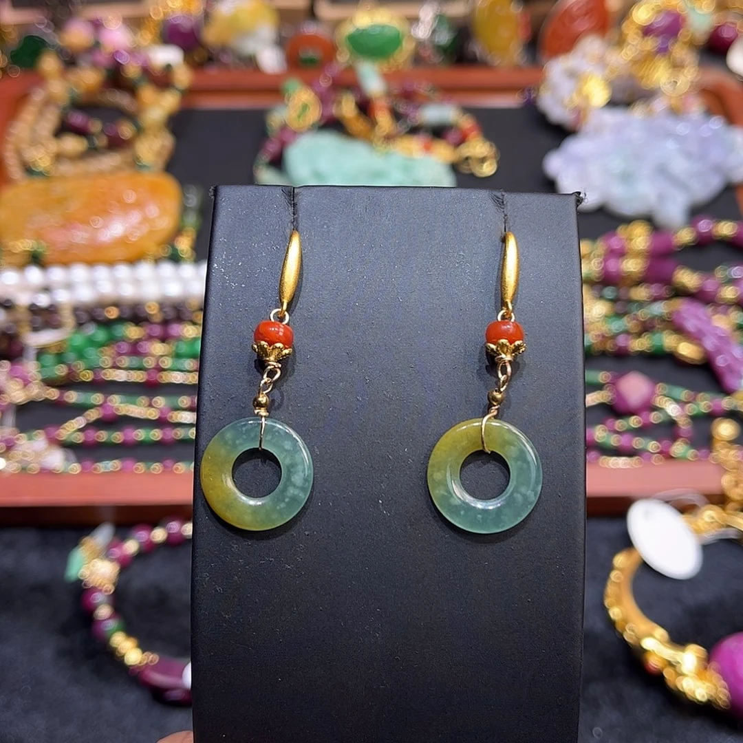 翡翠未镶嵌耳饰双十二直降价福利