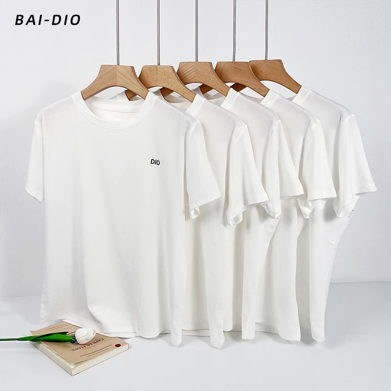 【夏季清仓-不退不换】圆领T恤白色t恤半袖百搭打底正肩透气薄款