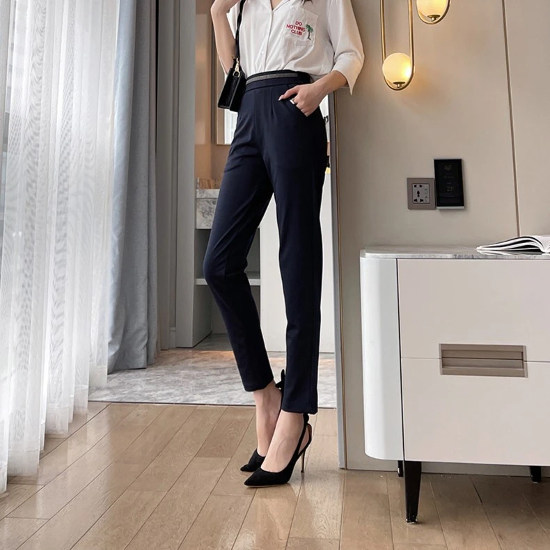 【工厂】新款高腰烟管直筒裤休闲裤女2560#