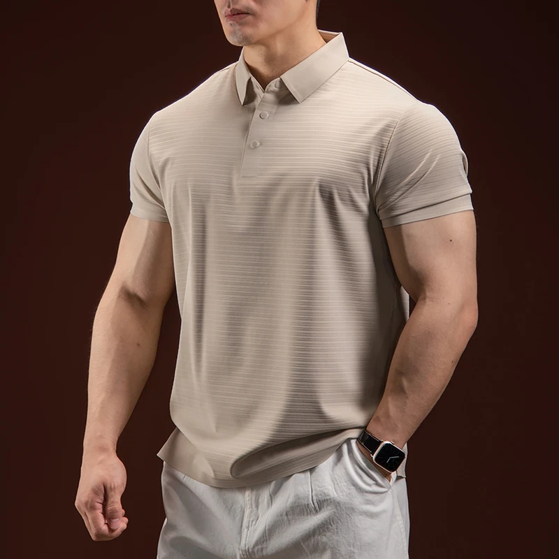 男士短袖polo衫上衣高端青年运动男装高级感休闲健身夏季商务