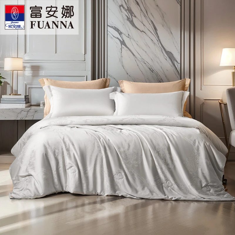 【富安娜】富安娜轻奢桑蚕丝A类大提花子母被芯二合一被子