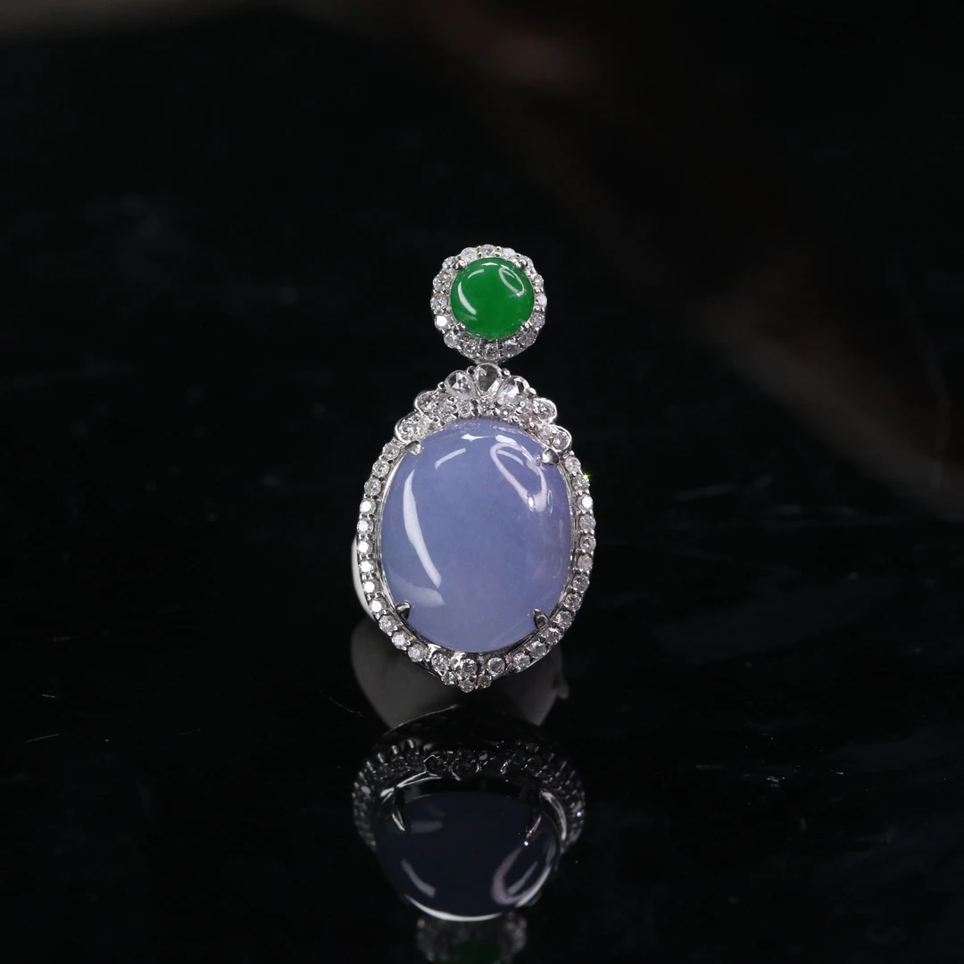 32天然A货翡翠18k冰紫吊坠/701278北京中保拍卖