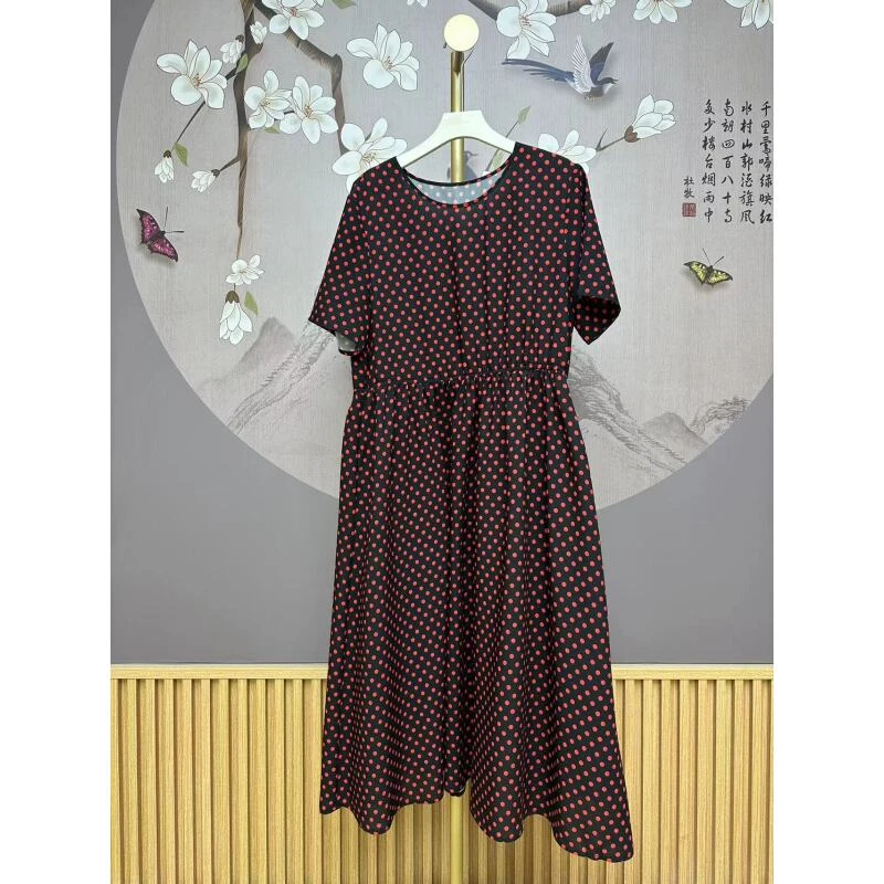 婷婷专享显瘦气质时尚女士夏秋季波点连衣裙468