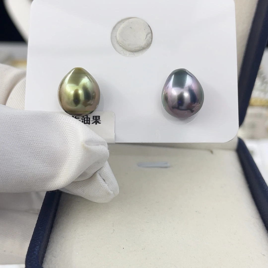 海水珍珠耳饰未镶嵌辣色水滴AB11.4-11.5mm