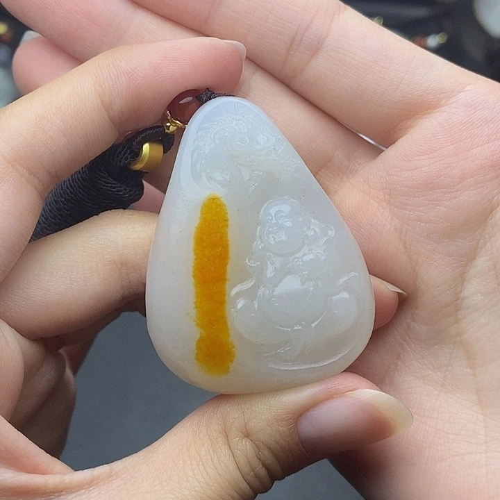 和田玉未镶嵌挂件幸*N