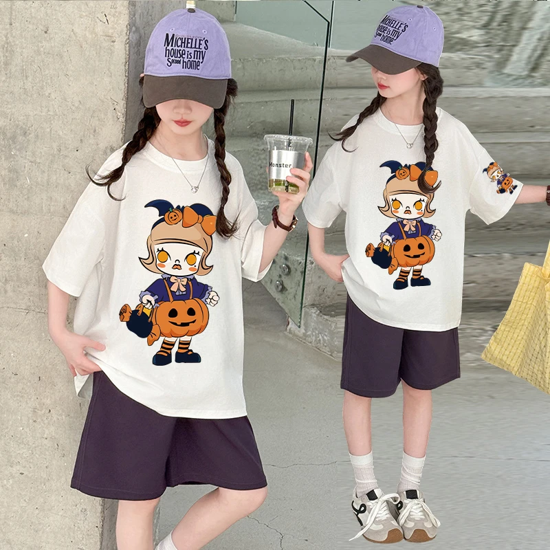 儿童夏季短袖套装2025新款女童夏款拉布布休闲运动两件套女孩洋气