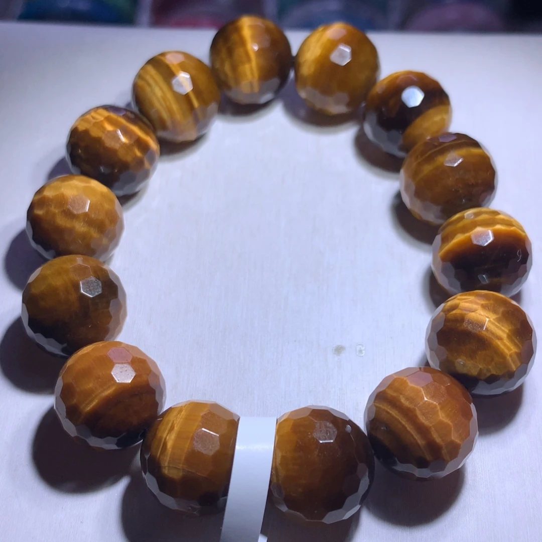 手串水晶银S925镶嵌虎眼蹦迪15.6m