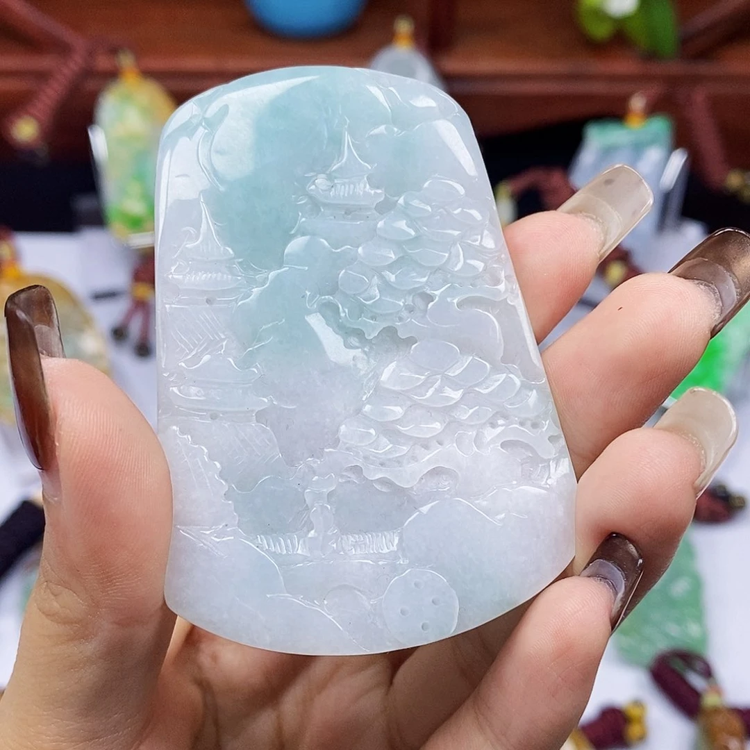 颈饰未镶嵌翡翠天然翡翠A货