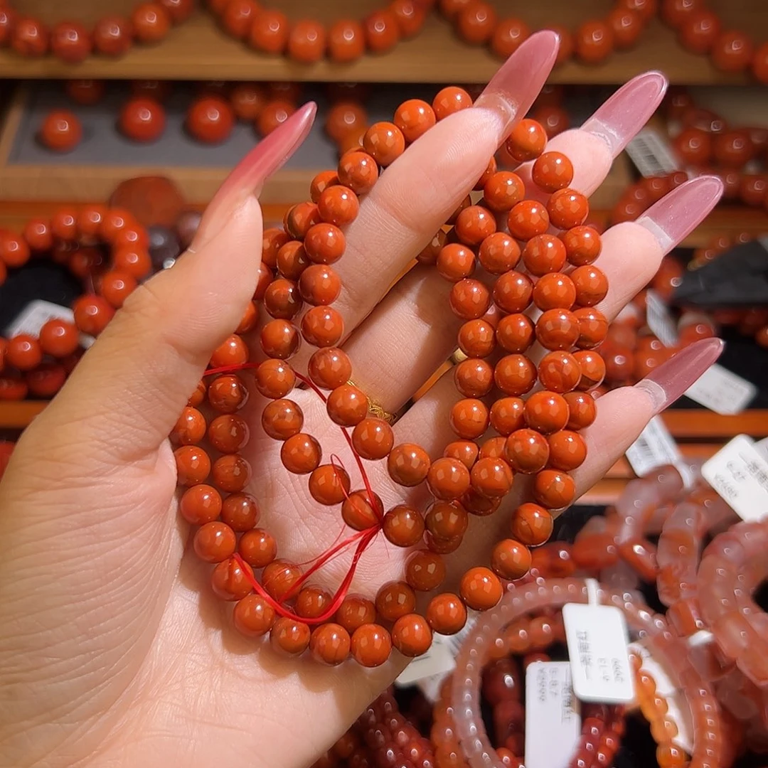 南红玛瑙手链未镶嵌多圈7mm