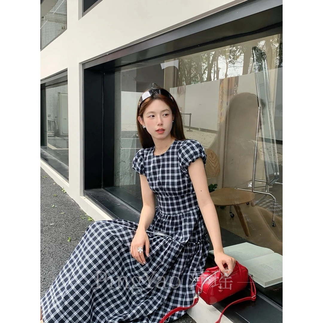法式气质复古小个子修身长款连衣裙女爆款赫本风裙子小众收腰长裙