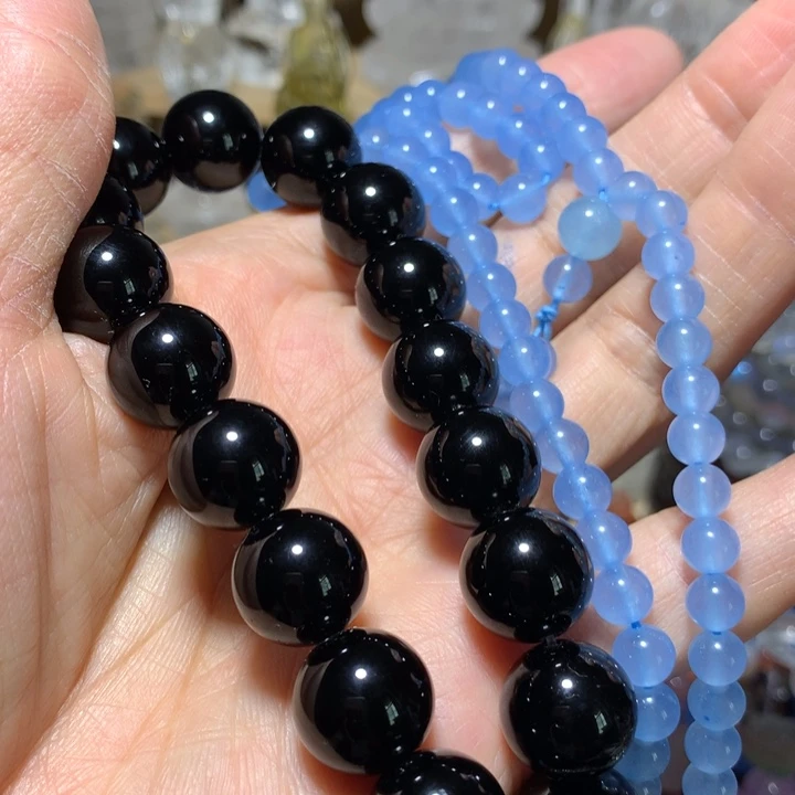 专***具玛瑙/玉髓手链未镶嵌手串两条