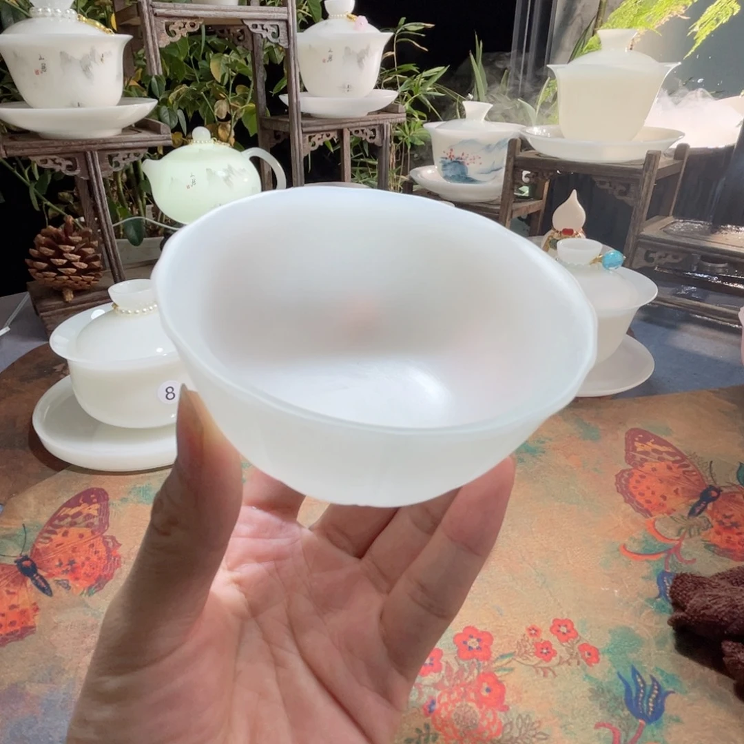 冰晶饶玉花口杯100ml