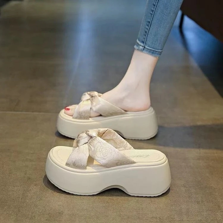 女鞋鞋子女士厚底凉拖平底百搭沙滩凉鞋夏季高跟鞋精致网红休闲